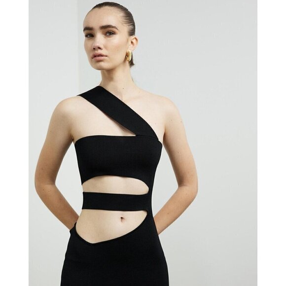 Auteur Bandage Dress in Black XLarge New Womens Maxi Long Gown - Picture 15 of 16